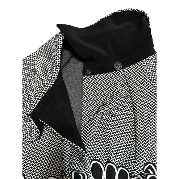 Joseph Ribkoff Sz 6 Jacket Blazer Coat Black White Boho Office Retro Designer - Picture 9 of 12